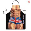 1pc Funny Muscle Man Kitchen Apron Sexy Women Cooking Pinafore Home Cleaning Tool - E