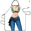 1pc Funny Muscle Man Kitchen Apron Sexy Women Cooking Pinafore Home Cleaning Tool - I