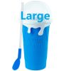 Summer Squeeze Homemade Juice Water Bottle Quick-Frozen Smoothie Sand Cup Pinch Fast Cooling Magic Ice Cream Slushy Maker Beker - Large blue