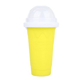 Summer Squeeze Homemade Juice Water Bottle Quick-Frozen Smoothie Sand Cup Pinch Fast Cooling Magic Ice Cream Slushy Maker Beker - Yellow