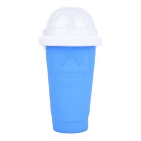 Summer Squeeze Homemade Juice Water Bottle Quick-Frozen Smoothie Sand Cup Pinch Fast Cooling Magic Ice Cream Slushy Maker Beker - Blue