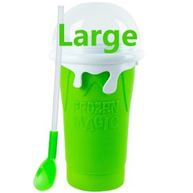 Summer Squeeze Homemade Juice Water Bottle Quick-Frozen Smoothie Sand Cup Pinch Fast Cooling Magic Ice Cream Slushy Maker Beker - Large green