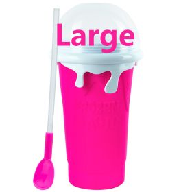 Summer Squeeze Homemade Juice Water Bottle Quick-Frozen Smoothie Sand Cup Pinch Fast Cooling Magic Ice Cream Slushy Maker Beker - Large pink