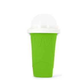 Summer Squeeze Homemade Juice Water Bottle Quick-Frozen Smoothie Sand Cup Pinch Fast Cooling Magic Ice Cream Slushy Maker Beker - Green