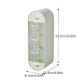 1 Piece Spice Box Organizer; Wall Mounted Seasoning Box; Adhesive Seasoning Storage Box; Kitchen Storage Box - White