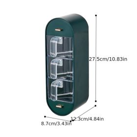 1 Piece Spice Box Organizer; Wall Mounted Seasoning Box; Adhesive Seasoning Storage Box; Kitchen Storage Box - Dark Green