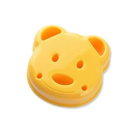 1pc Cartoon Bear Sandwich Mold; Rice Ball Model; Breakfast DIY Tools; Kitchen Supplies - Yellow