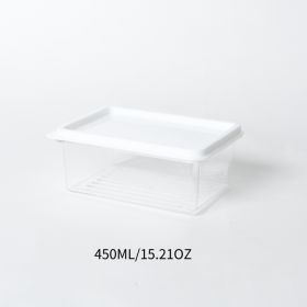 1pc Transparent Container; Refrigerator Fruit Storage Box; Food Sealed Box; Freezer Box; Storage Box; Kitchen Supplies - 450ML