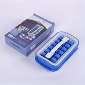 1pc 18 Grids Ice Ball Maker; Reusable Ice Cube Mold; Silicone Ice Cube Tray; Kitchen Bar Accessories Gadgets - Blue