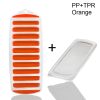 1pc Silicone Ice Cube Tray With Lid Long Strip 10 Grid Cylindrical Ice Tray Ice Making Mold Water Bottle Ice Cube Tray For Freezer - Orange