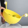 1pc Kitchen Strainer - Big-Eyed Monster Design BPA-Free Food Strainer For Fruits And Pasta - Fun And Safe - Yellow