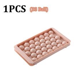 66/33 Ice Ball Mold Hockey Frozen Mini Ball Maker Mold Round Ice Cube Mold with Lid Ice Tray Box Whiskey Cocktail Kitchen Tools - 1PCS 33Ball1