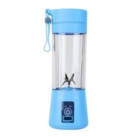 380ML USB Portable Blender Portable Fruit Electric Juicing Cup Kitchen Gadgets - blue