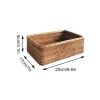 3pcs Hand-Woven Rattan Wicker Basket Fruit Tea Snack Bread Basket Cosmetic Rectangular Storage Box Household Kitchen Room Supply - 1pcs medium - China