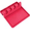 1pc Silicone Utensil Rest With Drip Pad For Multiple Utensils; Heat-Resistant; BPA-Free Spoon Rest & Spoon Holder For Stove Top - Red