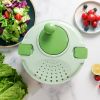 Vegetable Fruit Dehydrator Salad Useful Multifunctional Household Quickly Dryer Basket Shake Plastic Kitchen Tool Spinner - GREEN-C