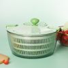 Vegetable Fruit Dehydrator Salad Useful Multifunctional Household Quickly Dryer Basket Shake Plastic Kitchen Tool Spinner - GREEN-C