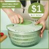 Vegetable Fruit Dehydrator Salad Useful Multifunctional Household Quickly Dryer Basket Shake Plastic Kitchen Tool Spinner - GREEN-C