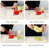 3In 1 Apple Peeler Manual Rotation Potato Fruit Core Slicer Kitchen Hand Cracking Corer - Red