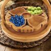 Bamboo Foldable Fruit Storage Basket Creative Collapsible Fruit Candy Plate Nuts Snacks StorageTray Home Decoration Gift Basket - apple