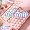 66/33 Ice Ball Mold Hockey Frozen Mini Ball Maker Mold Round Ice Cube Mold with Lid Ice Tray Box Whiskey Cocktail Kitchen Tools - 2PCS 66Ball3