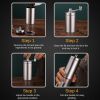 Manual Coffee Grinder Stainless Steel Hand Adjustable Steel Core Burr For Kitchen Portable Coffee Mills Coffee Espresso Press - C