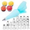 6-24 Pcs Set Pastry Bag and Stainless Steel Cake Nozzle Kitchen Accessories For Decorating Bakery Confectionery Equipment - 24pcs SET2 Blue