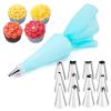 6-24 Pcs Set Pastry Bag and Stainless Steel Cake Nozzle Kitchen Accessories For Decorating Bakery Confectionery Equipment - 12pcs SET6 Blue