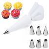 6-24 Pcs Set Pastry Bag and Stainless Steel Cake Nozzle Kitchen Accessories For Decorating Bakery Confectionery Equipment - 6pcs SET1 White