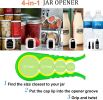 4 In 1 Can Opener, Multifunctional Jar Opener, Bottle Opener, Non-Slip Jar Bottle Opener (Random Color ) - General