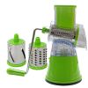 1pc; Rotary Cheese Grater; Kitchen Mandoline Vegetable Slicer With 3 Interchangeable Blades - Blue