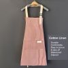 1pc Adjustable Kitchen Cooking Apron Cotton And Linen Machine Washable With 2 Pockets - Pink