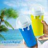 Summer Squeeze Homemade Juice Water Bottle Quick-Frozen Smoothie Sand Cup Pinch Fast Cooling Magic Ice Cream Slushy Maker Beker - Pink