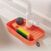 1pc; Sink Splash Guard; Drain Storage Rack; Rack Holder For Scourers Scrubber Sponge Dishcloth; Kitchen Supplies - White