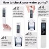 1PC White Digital Water Quality Tester TDS EC Meter Range 0-9990 Multifunctional Water Purity Temperature Meter TEMP PPM Tester - 1pc without battery