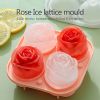 1pc Rose Shaped Ice Cube Tray; Silicone Ice Cube Mold; Kitchen Gadget - Light Green