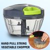 Hand Pull Chopper Vegetable Fruit Cutter Food Onion Veggie Dicer Slicer Kitchen - Green