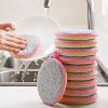 5/10pcs; Double Side Dishwashing Sponge Pan Pot Dish Wash Sponges Household Cleaning Tools Kitchen Tableware Dish Washing Brush - 10Pcs Pink