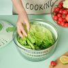 Vegetable Fruit Dehydrator Salad Useful Multifunctional Household Quickly Dryer Basket Shake Plastic Kitchen Tool Spinner - GREEN-C