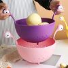 1pc Kitchen Strainer - Big-Eyed Monster Design BPA-Free Food Strainer For Fruits And Pasta - Fun And Safe - Pink