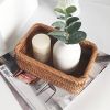 3pcs Hand-Woven Rattan Wicker Basket Fruit Tea Snack Bread Basket Cosmetic Rectangular Storage Box Household Kitchen Room Supply - 1pcs small - China