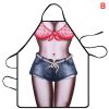 1pc Funny Muscle Man Kitchen Apron Sexy Women Cooking Pinafore Home Cleaning Tool - A