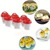 3pcs/6pcs Non-stick Silicone Egg Cup; Cooking Cooker Kitchen Baking Gadget Pan Separator Steamed Egg Cup; Egg Poachers Cooker Accessories - 6pcs