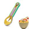 3-in-1 Fruit Digger Fruit Carving Knife Set Cutter Fruit Platter Separator Kitchen Gadgets Watermelon Ice Cream Baller Scoop - 3in1