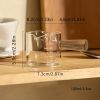 1pc Double Spout Measuring Cup With Wooden Handle; Household Glass Measuring Cup; Kitchen Supplies - 100ml