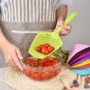 1pc Kitchen Gadget Colander Spatula Leaking Net Strainer Soup Spoon Line Leak Thick Nylon Large Spoon Silicone Leak Ice Shovel 13.5in*4.92in - Green