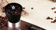 Handheld Coffee Grinder Mill with Ceramic Burrs Manual Grinder for Coffee, Tea, Herbs and Spices - Black