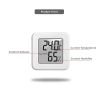 1Pc White Mini Electronic Temperature and Humidity Meter Car Thermometer with Smiling Face Display Refrigerator Thermometer - White