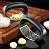 Stainless Steel Garlic Press Crusher Manual Garlic Mincer Chopping Garlic Tool Fruit Vegetable Tools Kitchen Accessories Gadget - A