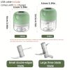 1pc Electric Garlic Chopper, Onion Chopper, USB Charging Vegetable Mincer, Electric Mini Chopper, Food Processor, Kitchen Tools - Green - 250ML